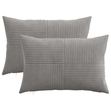 vidaXL Κάλυμμα Μαξιλαριού 2 pcs ALMELO Ανοιχτό γκρι 30 x 50 cm