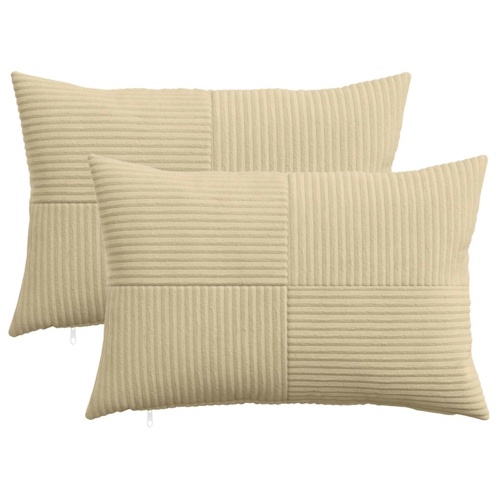 vidaXL Κάλυμμα Μαξιλαριού 2 τμχ. ALMELO Γκρι Πράσινο 30 x 50 cm