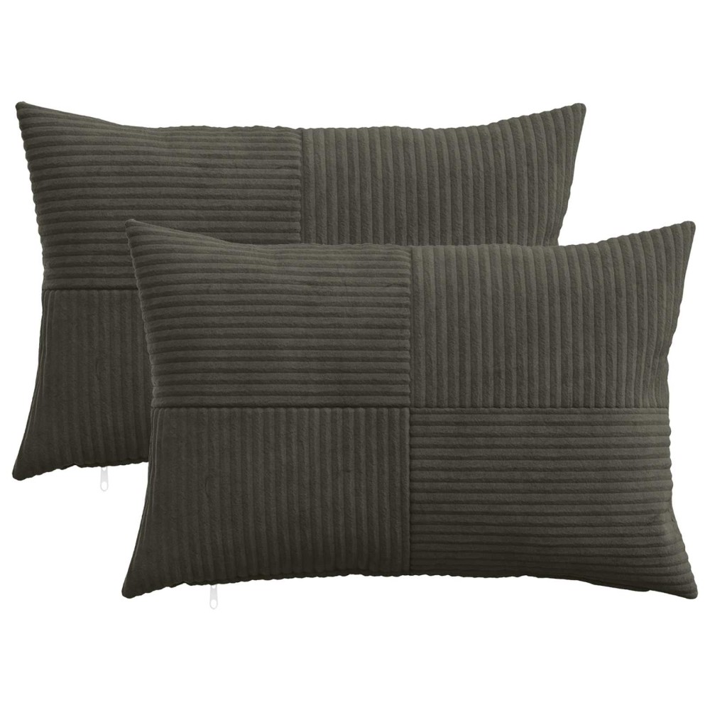 vidaXL Κάλυμμα Μαξιλαριού 2 pcs ALMELO Ανθρακί 30 x 50 cm κορντουρόι