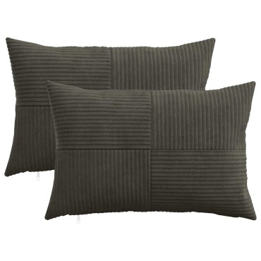 vidaXL Κάλυμμα Μαξιλαριού 2 pcs ALMELO Ανθρακί 30 x 50 cm κορντουρόι