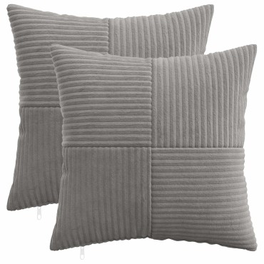 vidaXL Κάλυμμα Μαξιλαριού 2 pcs ALMELO Ανοιχτό γκρι 40 x 40 cm