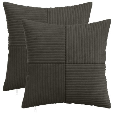 vidaXL Κάλυμμα Μαξιλαριού 2 pcs ALMELO Ανθρακί 40 x 40 cm κορντουρόι
