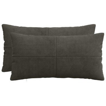 vidaXL Κάλυμμα Μαξιλαριού 2 pcs ALMELO Ανθρακί 40 x 70 cm κορντουρόι