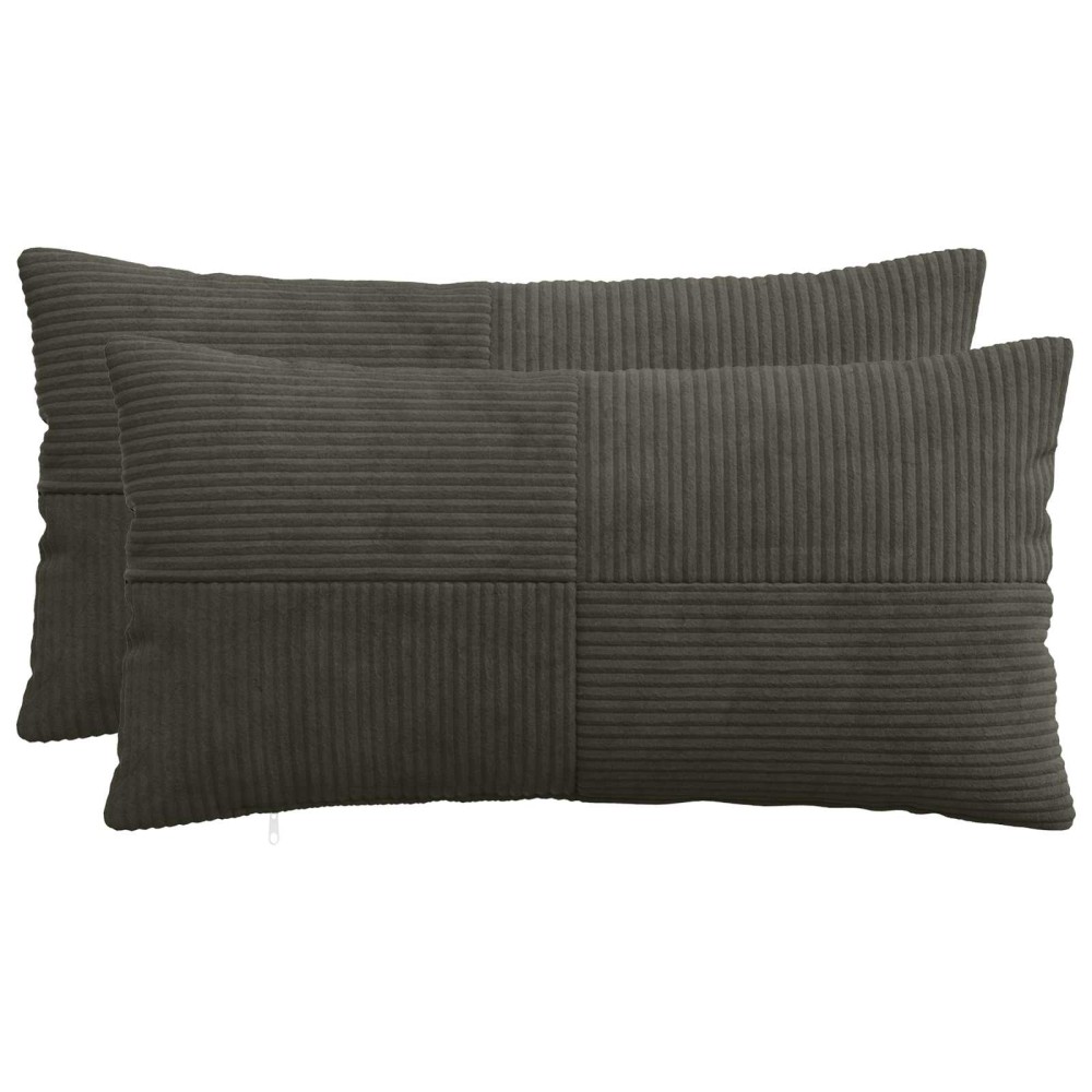 vidaXL Κάλυμμα Μαξιλαριού 2 pcs ALMELO Ανθρακί 40 x 80 cm κορντουρόι