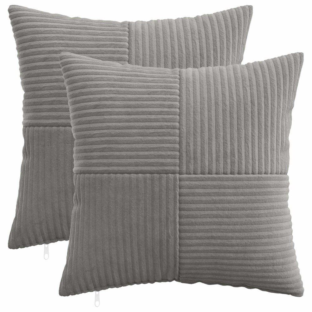 vidaXL Κάλυμμα Μαξιλαριού 2 pcs ALMELO Ανοιχτό γκρι 45 x 45 cm