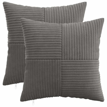 vidaXL Κάλυμμα Μαξιλαριού 2 pcs ALMELO Σκούρο Γκρι 45 x 45 cm