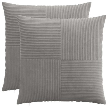 vidaXL Κάλυμμα Μαξιλαριού 2 pcs ALMELO Ανοιχτό γκρι 55 x 55 εκ