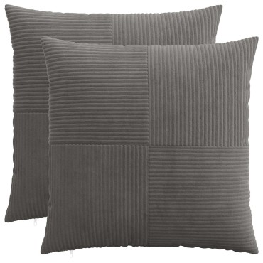 vidaXL Κάλυμμα Μαξιλαριού 2 pcs ALMELO Σκούρο Γκρι 55 x 55 εκ