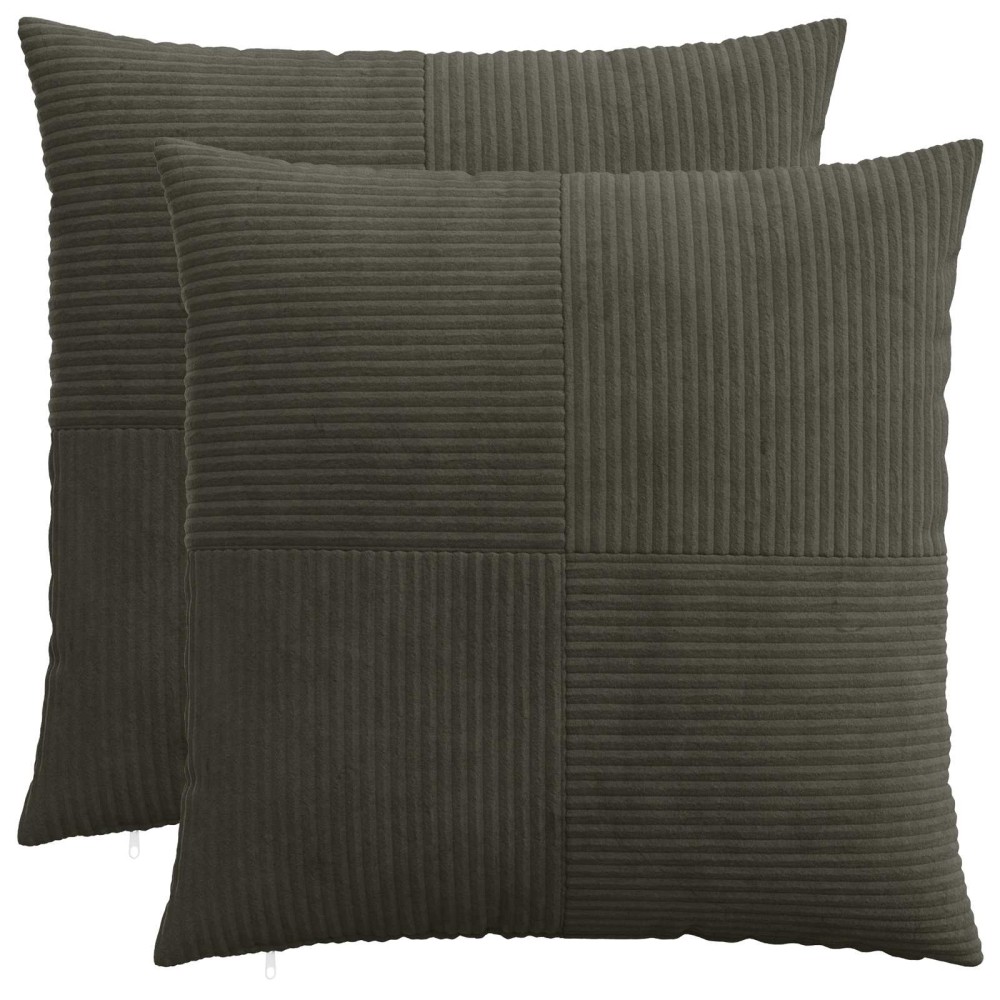 vidaXL Κάλυμμα Μαξιλαριού 2 pcs ALMELO Ανθρακί 55 x 55 εκ κορντουρόι