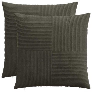 vidaXL Κάλυμμα Μαξιλαριού 2 pcs ALMELO Ανθρακί 55 x 55 εκ κορντουρόι