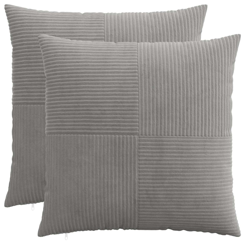 vidaXL Κάλυμμα Μαξιλαριού 2 pcs ALMELO Ανοιχτό γκρι 60 x 60 cm