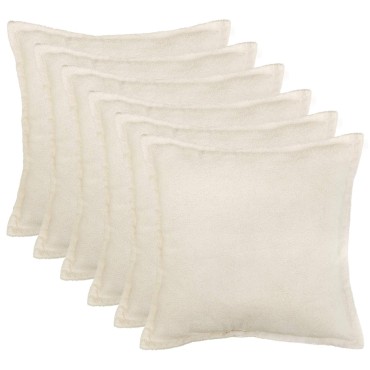 vidaXL Κάλυμμα Μαξιλαριού 6 pcs HOUTEN Κρεμ 30 x 30 cm Μπουκλέ