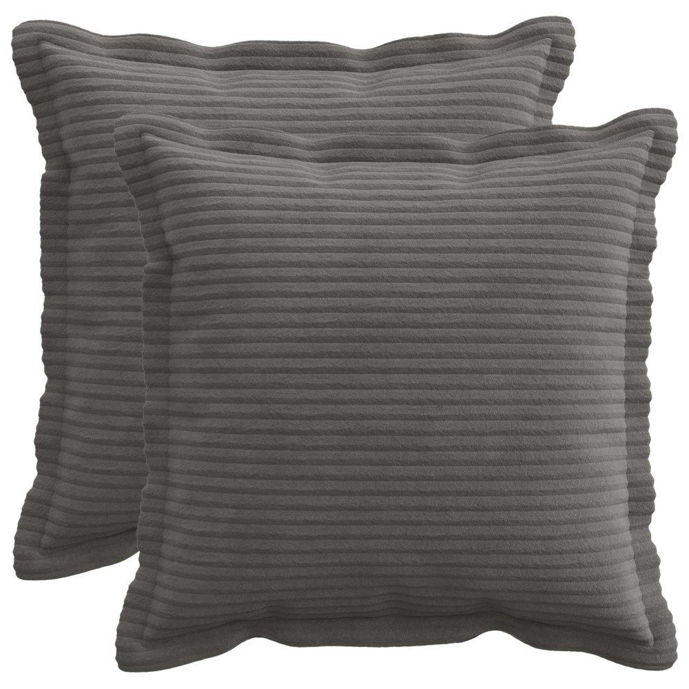 vidaXL Κάλυμμα Μαξιλαριού 2 τμχ. HOUTEN Σκούρο Γκρι 40 x 40 cm