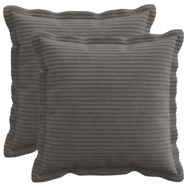 vidaXL Κάλυμμα Μαξιλαριού 2 τμχ. HOUTEN Σκούρο Γκρι 40 x 40 cm