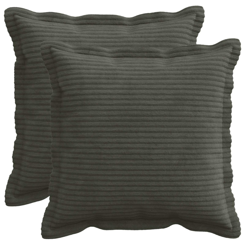 vidaXL Κάλυμμα Μαξιλαριού 2 τμχ. HOUTEN Ανθρακί 40 x 40 cm κορντουρόι