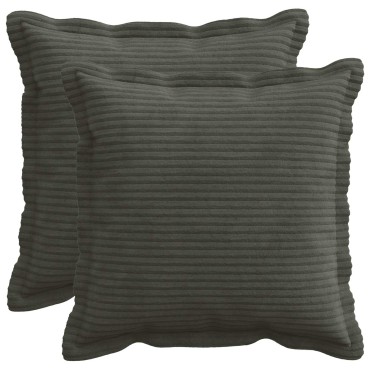 vidaXL Κάλυμμα Μαξιλαριού 2 τμχ. HOUTEN Ανθρακί 40 x 40 cm κορντουρόι
