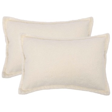 vidaXL Κάλυμμα Μαξιλαριού 2 pcs HOUTEN Κρεμ 50 x 70 cm Μπουκλέ