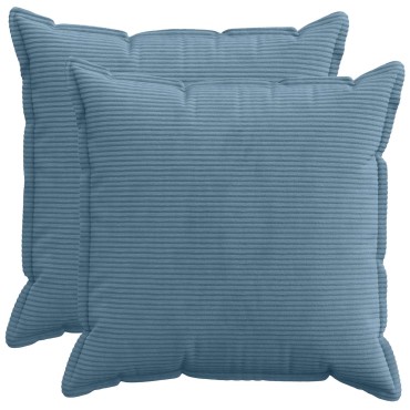 vidaXL Κάλυμμα Μαξιλαριού 2 τμχ. HOUTEN Μπλε 60 x 60 cm κορντουρόι