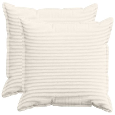 vidaXL Κάλυμμα Μαξιλαριού 2 τμχ. HOUTEN Κρεμ 80 x 80 cm κορντουρόι