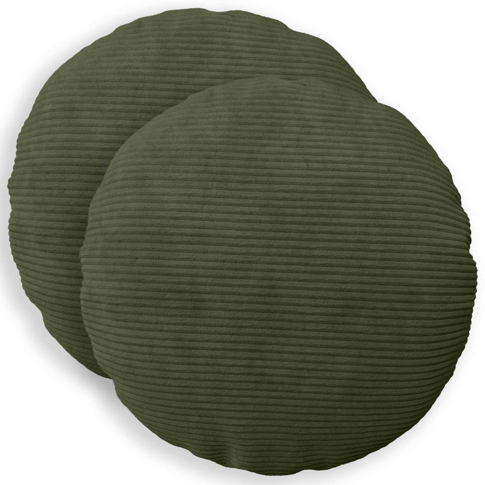 vidaXL Κάλυμμα Μαξιλαριού 2 pcs HEERLEN Πράσινο Ø 40 cm κορντουρόι