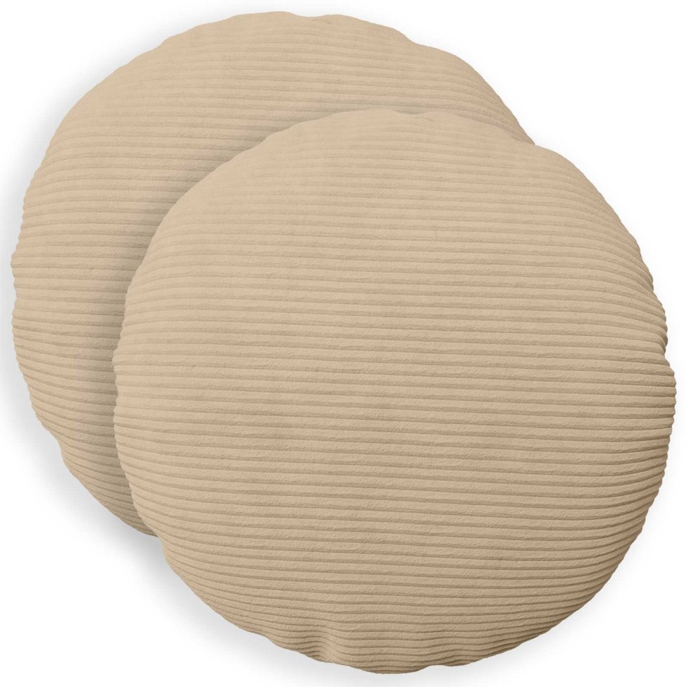 vidaXL Κάλυμμα Μαξιλαριού 2 pcs HEERLEN Taupe Ø 50 cm κορντουρόι