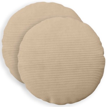 vidaXL Κάλυμμα Μαξιλαριού 2 pcs HEERLEN Taupe Ø 50 cm κορντουρόι