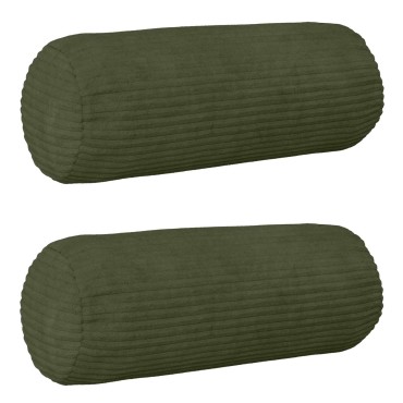vidaXL Κάλυμμα Μαξιλαριού 2 pcs HEERLEN Πράσινο Ø 15 x 40 εκ