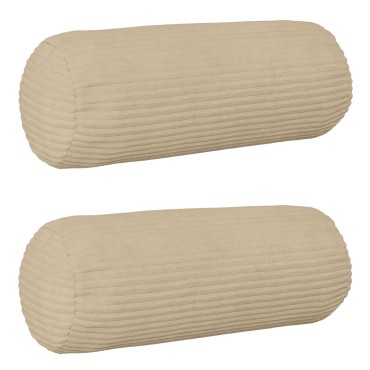 vidaXL Κάλυμμα Μαξιλαριού 2 pcs HEERLEN Taupe Ø 15 x 40 εκ κορντουρόι