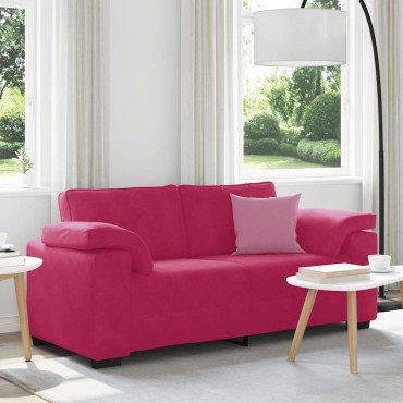 vidaXL Καναπές Διθέσιος Κόκκινος Βελούδος 180x77x82cm 1 τεμ.