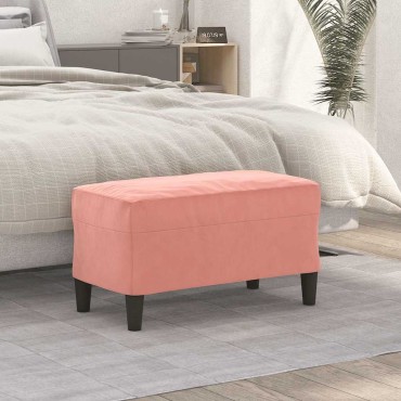 vidaXL Πάγκος Ροζ 70x35x41cm Βελούδινος 1 τεμ.
