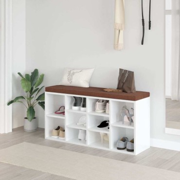 vidaXL Παπουτσοθήκη Γυαλιστερό Λευκό 70x36x60cm Επεξεργασμένο Ξύλο 1 τεμ.