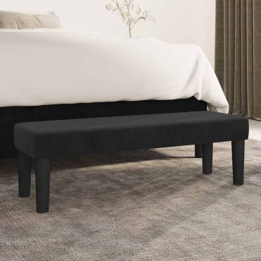 vidaXL Πάγκος Μαύρος 100x30x30cm Βελούδινος 1 τεμ.