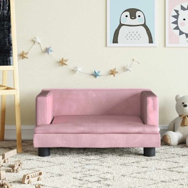 vidaXL Καναπές Παιδικός Ροζ 60x40x30cm από Βελούδο 1 τεμ.