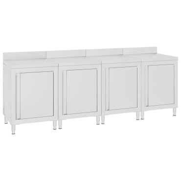 vidaXL Ερμάριο Πάγκος Εργασίας 240 x 60 x 96 εκ. από Ανοξείδωτο Ατσάλι