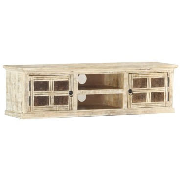 vidaXL Έπιπλο Τηλεόρασης 130x30x36cm από Μασίφ Ξύλο Μάνγκο