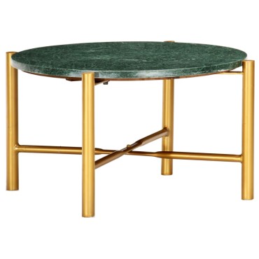 vidaXL Τραπεζάκι Σαλονιού Πράσινο 60x60x35cm Πέτρα με Μαρμάρινη Υφή 1 τεμ.