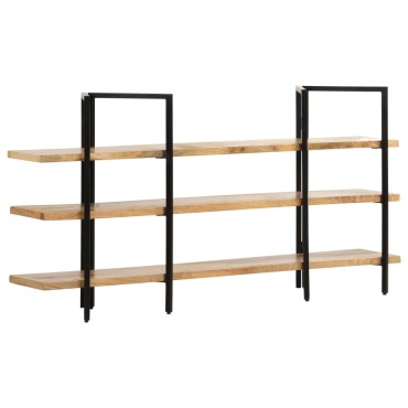 vidaXL Βιβλιοθήκη με 3 Επίπεδα 160x31x80cm Μασίφ Ξύλο Μάνγκο 1 τεμ.