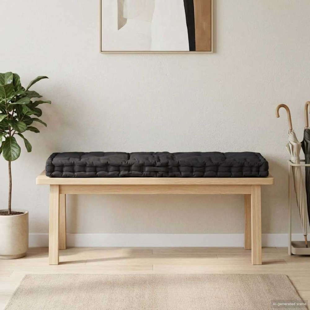 vidaXL Μαξιλάρα Δαπέδου / Παλέτας Μαύρη 120x40x7cm Βαμβακερή