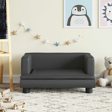 vidaXL Καναπές Παιδικός Μαύρος 60x40x30cm από Συνθετικό Δέρμα 1 τεμ.