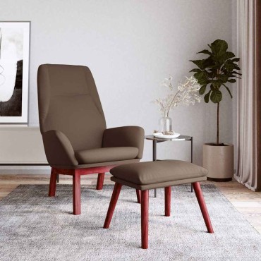 vidaXL Πολυθρόνα Relax Taupe Υφασμάτινη με Υποπόδιο 70x77x94cm 1 τεμ.