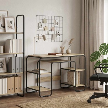 vidaXL Γραφείο με αποθηκευτικό χώρο Sonoma Δρυς 113,5x52x75,5cm 1 τεμ.