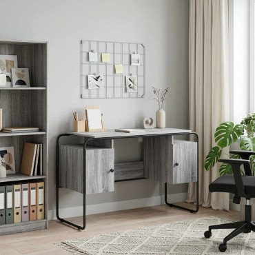 vidaXL Γραφείο με αποθηκευτικό χώρο Γκρι Sonoma 120x50,5x75,5cm 1 τεμ.