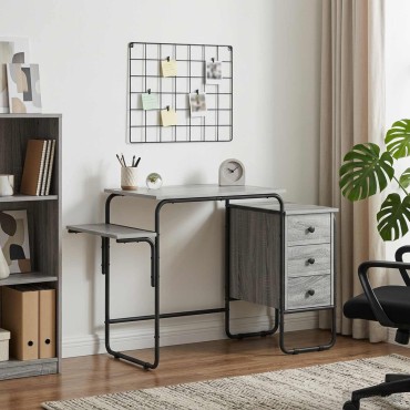 vidaXL Γραφείο με αποθηκευτικό χώρο Γκρι Sonoma 120x50x75cm 1 τεμ.