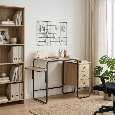 vidaXL Γραφείο με αποθηκευτικό χώρο Sonoma Δρυς 120x50x75cm 1 τεμ.
