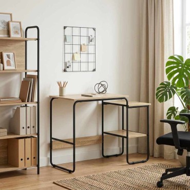 vidaXL Γραφείο με αποθηκευτικό χώρο Sonoma Δρυς 100x50x75cm 1 τεμ.