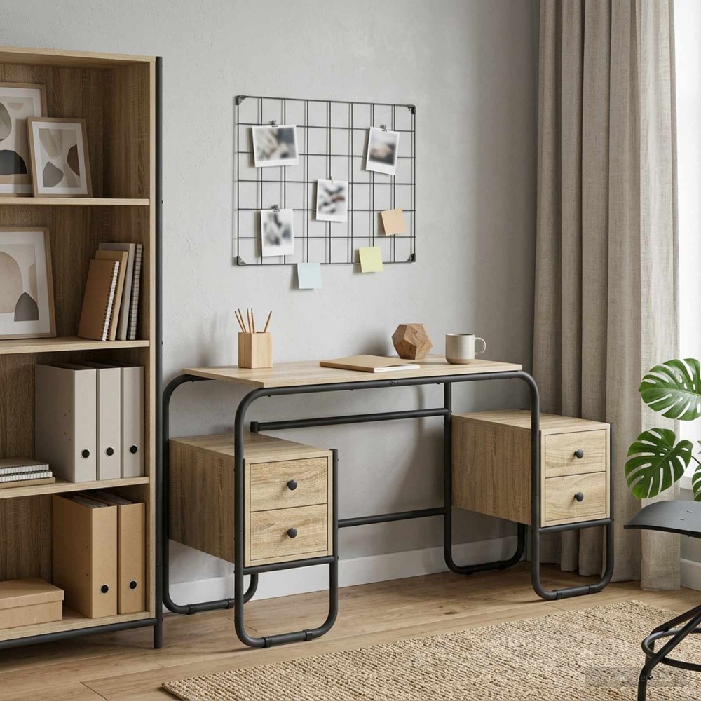 vidaXL Γραφείο με αποθηκευτικό χώρο Sonoma Δρυς 145x50x75cm 1 τεμ.