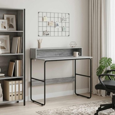 vidaXL Γραφείο με αποθηκευτικό χώρο Γκρι Sonoma 100x50x91cm 1 τεμ.