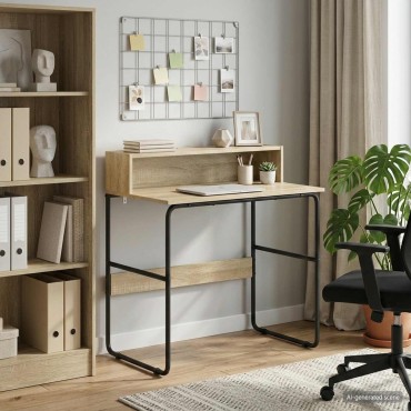 vidaXL Γραφείο με αποθηκευτικό χώρο Sonoma Δρυς 80x50x91cm 1 τεμ.