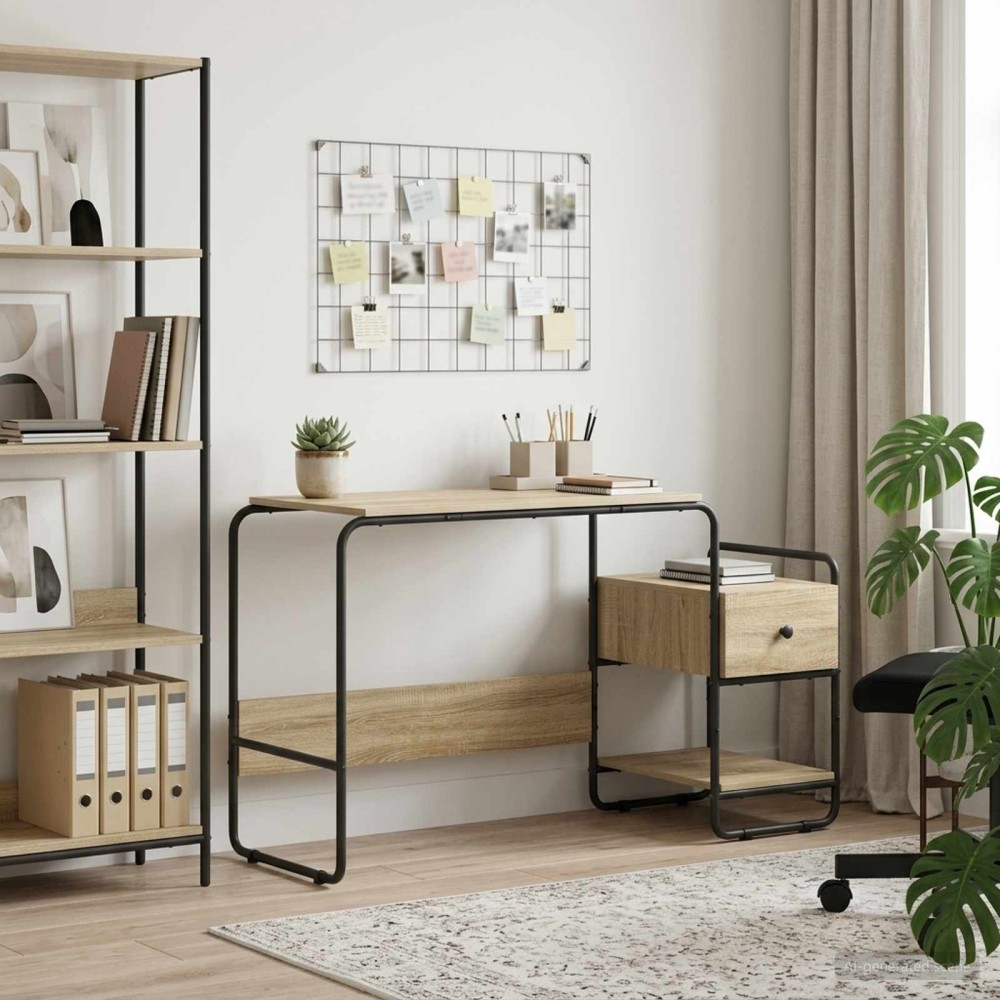 vidaXL Γραφείο με αποθηκευτικό χώρο Sonoma Δρυς 131.5x50x75.5cm 1 τεμ.