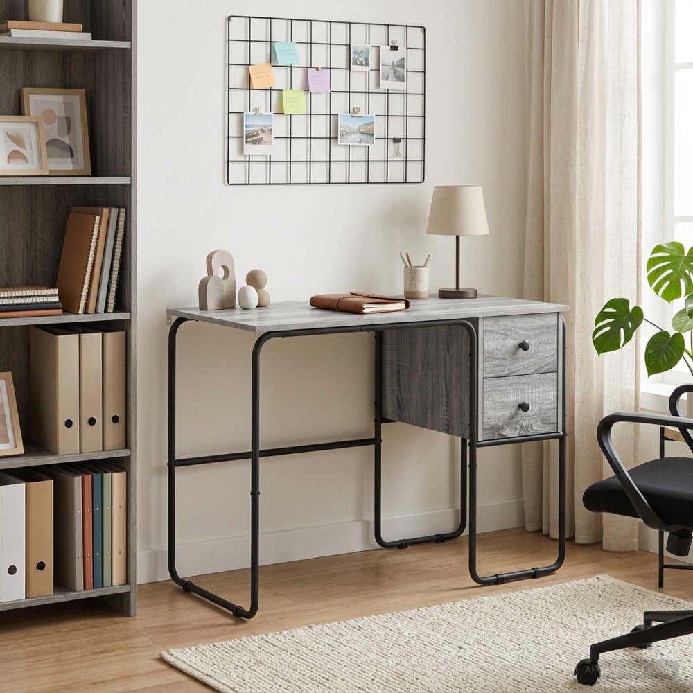 vidaXL Γραφείο με αποθηκευτικό χώρο Γκρι Sonoma 100x50x75cm 1 τεμ.